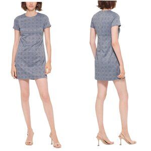 Calvin Klein Womens Gray Checkered Short Sleeve Dress Size 12